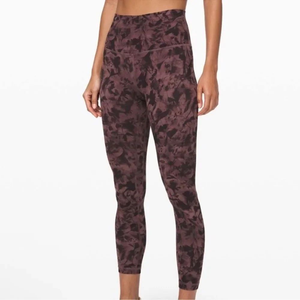 Lululemon Align Leggings Tights Pants Mini Dusk Floral Antique Bark Nulu 6
